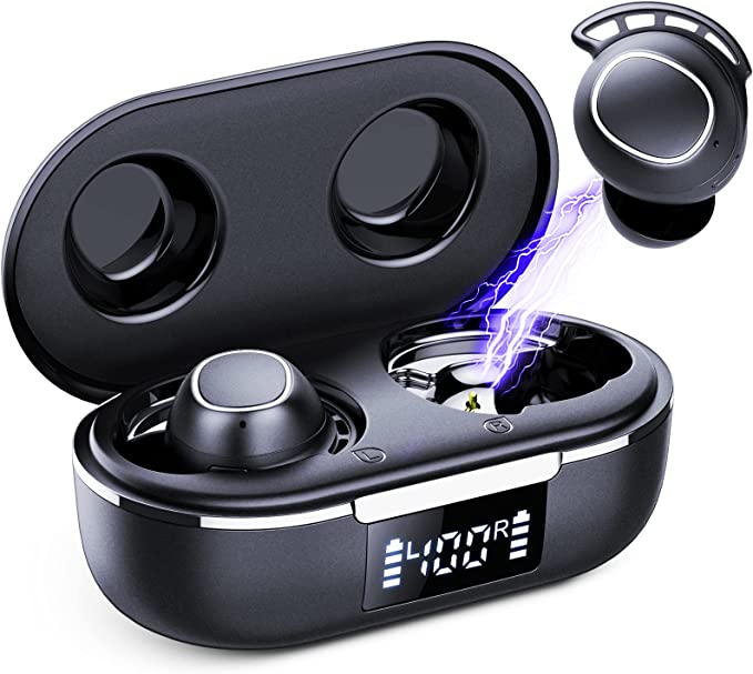 FAMOO U-Air Wireless Earbuds with LED Display – Deep Bass, Long Playtime, and IPX8 Waterproof