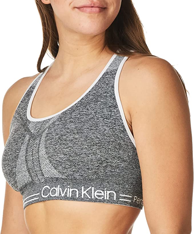 : Calvin Klein Women's Performance Moisture Wicking Medium Impact Reversible Seamless Sports Bra - Recommended for Active Women Meta: