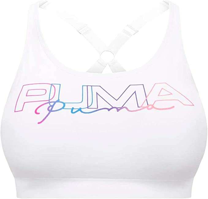 PUMA Women's Plus Size Interlocking Graphics Seamless Sports Bra