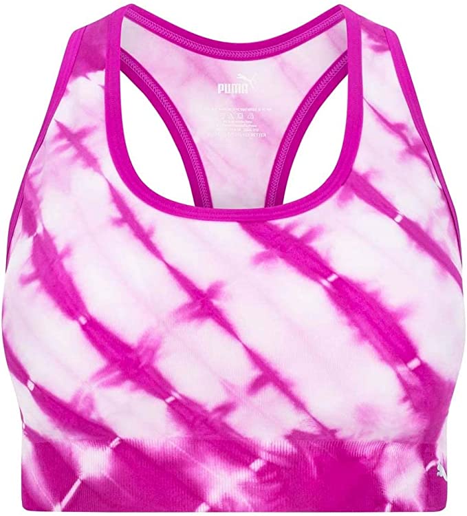 : PUMA Women's Bamboo Tie-Dye Print Seamless Sports Bra - Stylish Support for Your Workout