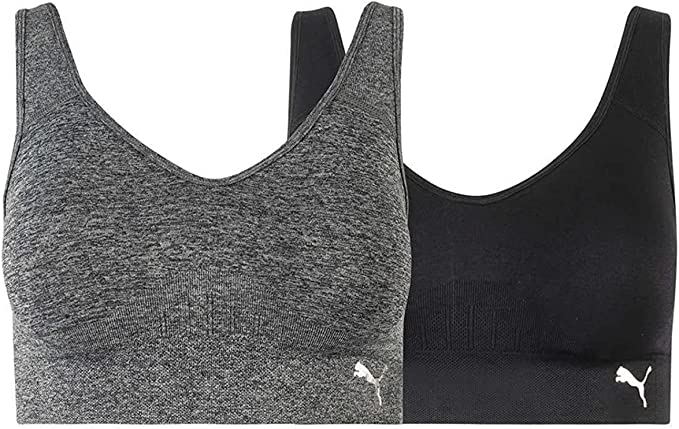 : PUMA Women's Removable Cups Racerback Sports Bra 2 Pack - Disappointing Size Options