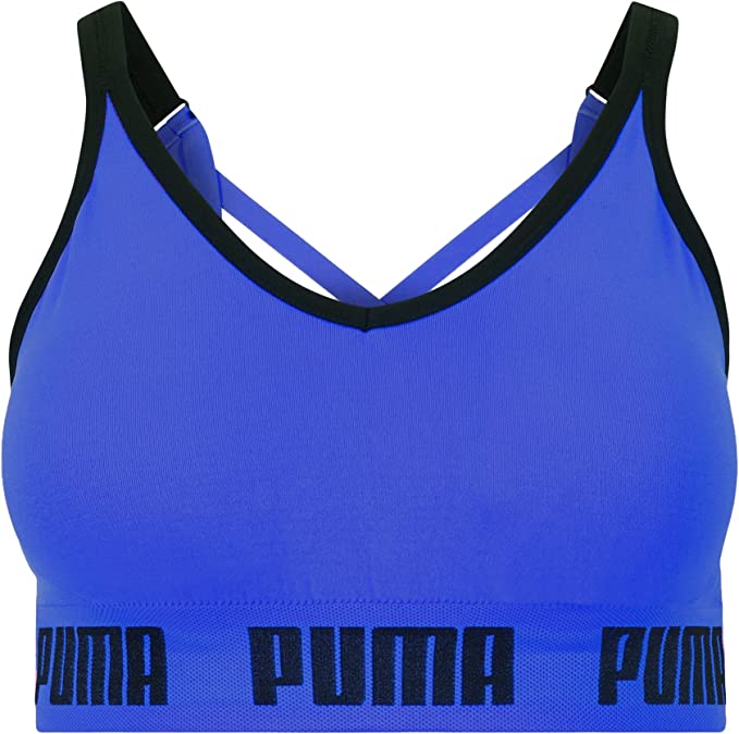 : PUMA Women's Seamless Pop Trim Sports Bra - Stylish Support for Your Workout