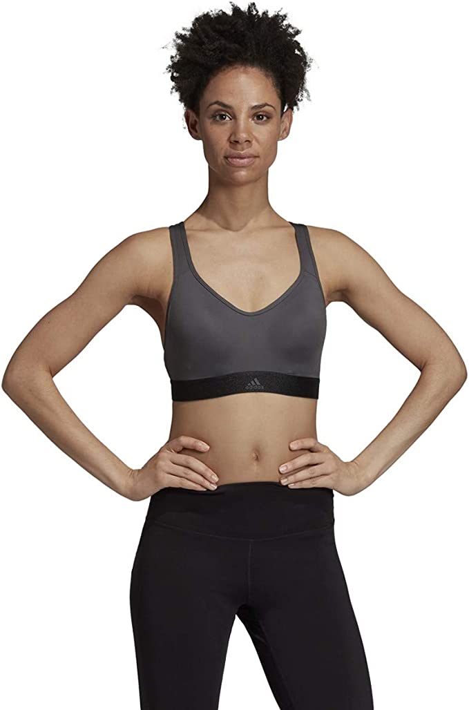 : adidas F1853WTR110D Women's Stronger For It Workout Racer Bra - Maximum Support for Intense Workouts