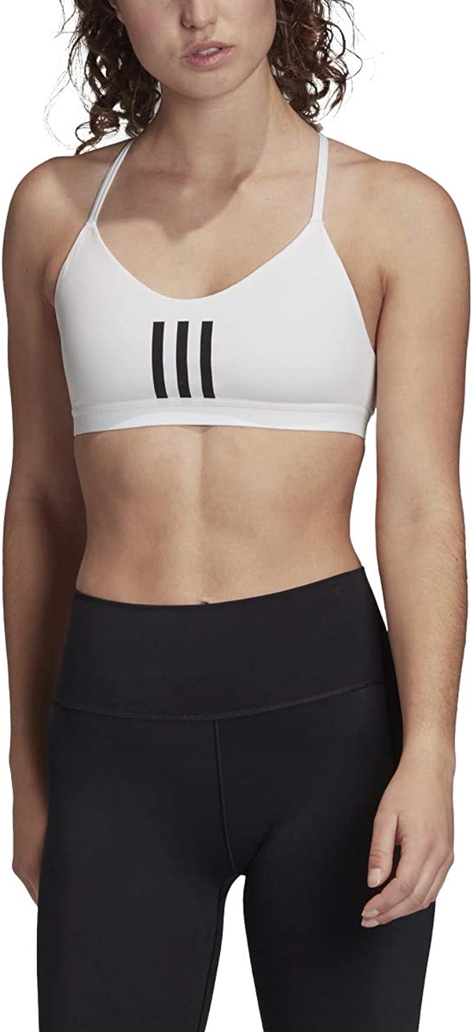 : adidas IWT31 Women's All Me 3-Stripes Mesh Bra - Breathable Comfort and Light Support