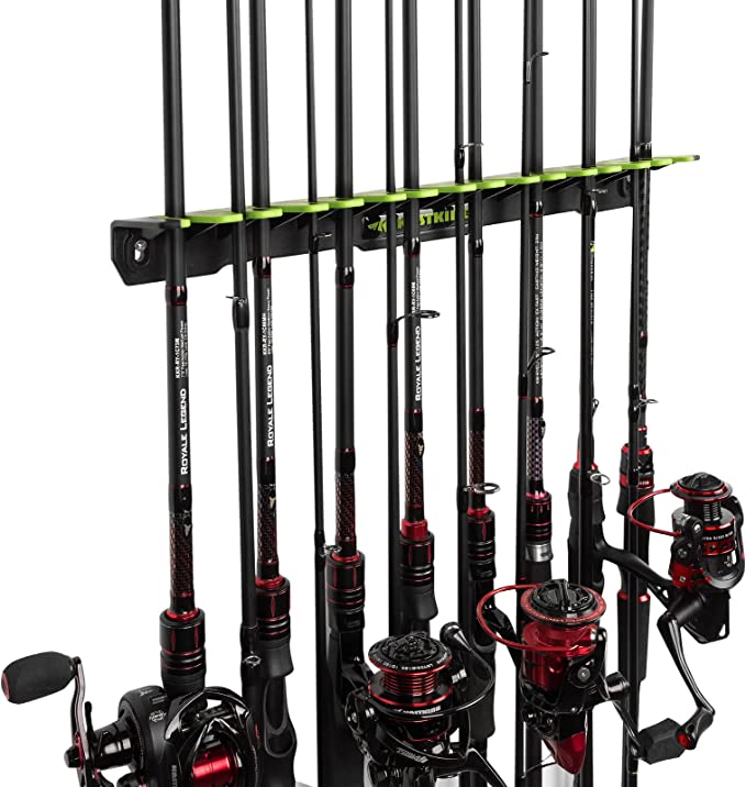 : KastKing Patented V15 Vertical Fishing Rod Holder – Wall Mounted Fishing Rod Rack