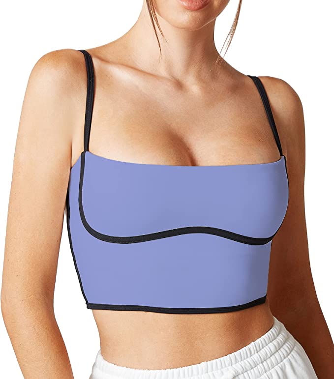 : Move With You Sleeveless Spaghetti Strap Padded Sports Bra Tank Tops – Stylish and Functional Workout Crop Tops