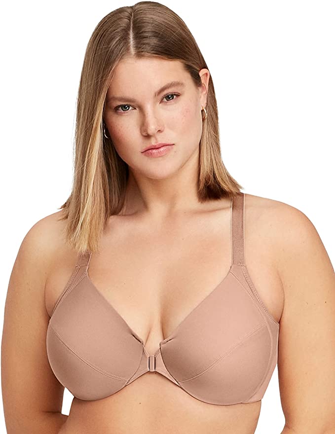: Glamorise Women's Plus Size Front-Closure Wonderwire Bra Underwire – Comfort and Support for Curvy Women