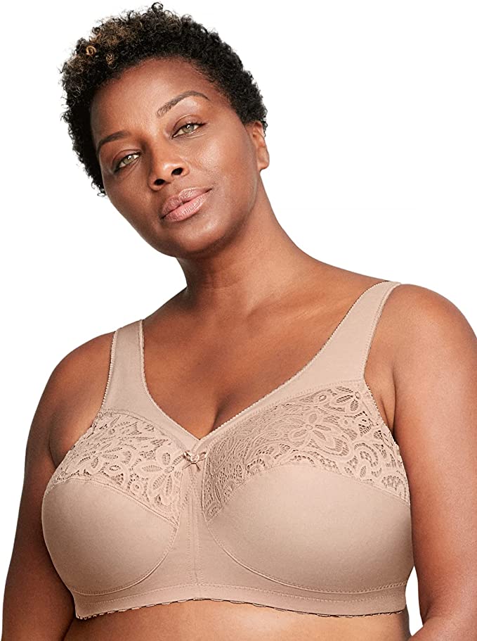 : Glamorise Women's Plus Size MagicLift Cotton Support Bra Wirefree #1001 – The Perfect Blend of Support and Comfort