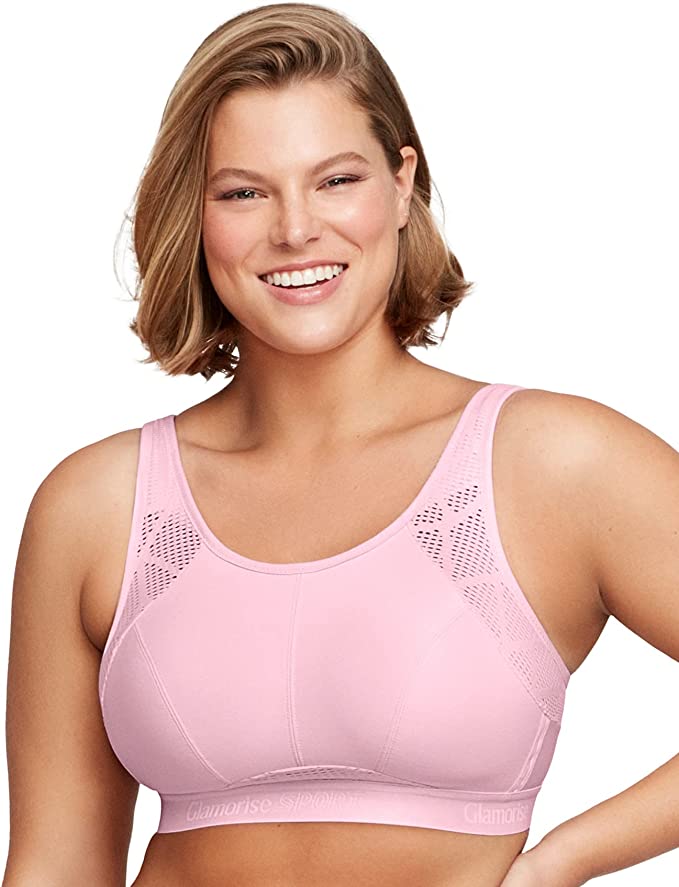 : Glamorise Women's Plus Size No-Sweat Mesh Sports Bra - Breathable Comfort and Support