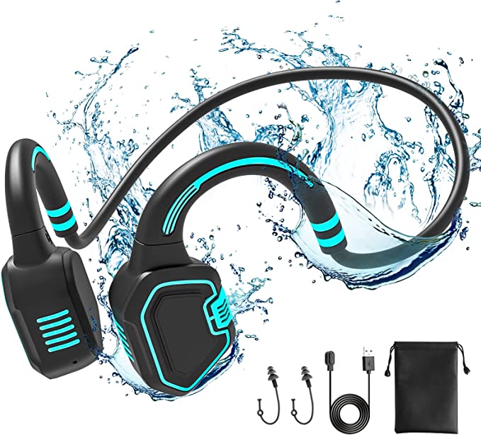 UooEA AS9 Bone Conduction Headphones - IP68 Waterproof Bone Conduction Headphones for Swimming and Sports