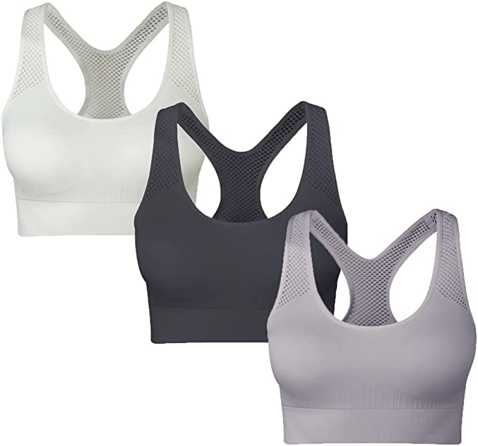 SEGRILA Women's Sports Bra Padded Racerback Workout Yoga Bras with Mesh Straps – Comfort and Style