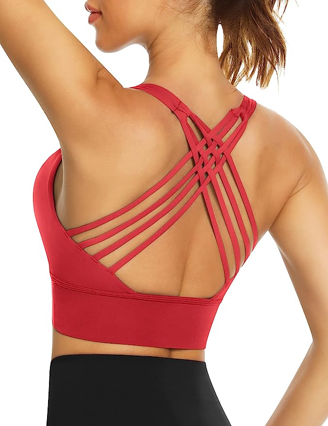 Women's Strappy Sports Bra - Comfortable and Supportive Workout Bra