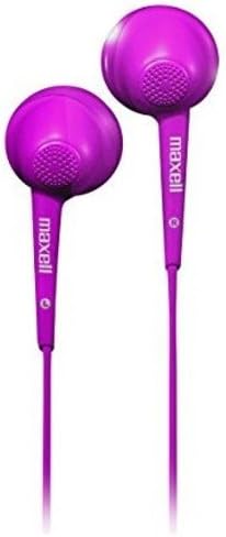 Maxell 191570 Soft Rubber Comfortable Fit Body Wired Jelleez Soft Ear Buds Purple – Comfortable and Hands-Free Calls