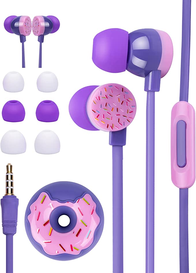 OHEDMEH KA-175 Wired Earbuds for Kids  – Cute Donut Kids Earphones for School