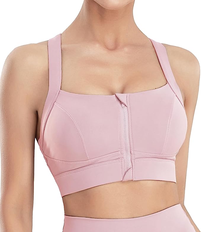 TECOX Zip Up Front Sports Bras for Women: A Compression Bra That Balances Support and Comfort