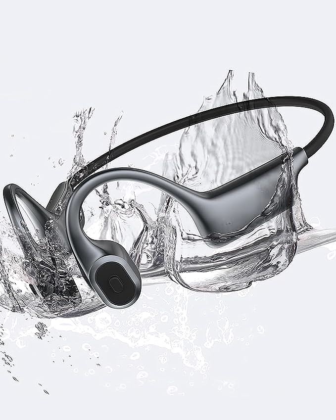 Taanimo Bone Conduction Headphones - Open-ear Design, IPX8 Waterproof, Built-in 32GB Storage, Perfect for Swimming and Workouts