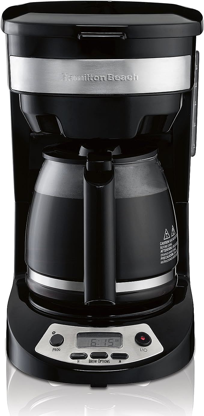 Hamilton Beach 12 Cup Programmable Drip Coffee Maker (46299) - Reliable Brewing with Extra Features