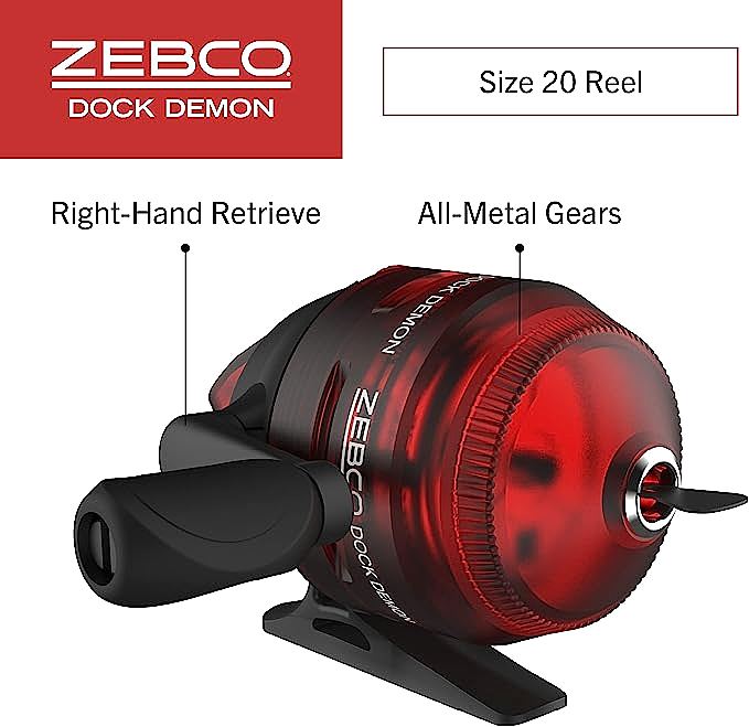 Zebco Dock Demon Spincast Reel and Fishing Rod Combo 