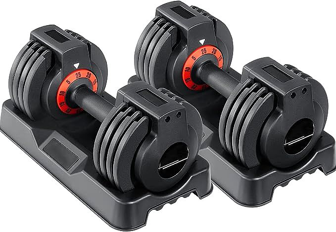 : ACCPO DB2518 Adjustable Dumbbells Set - Convenient and Space-Saving Home Gym Equipment