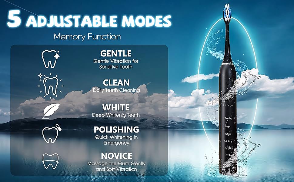  PERECT Sonic Electric Toothbrush for Adults   