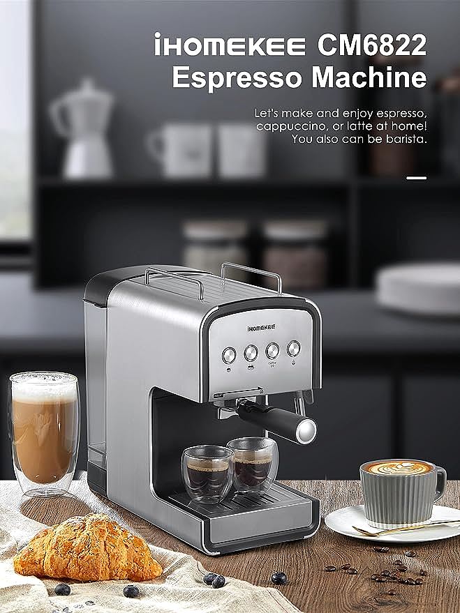 Ihomekee CM6822 15 bar espresso coffee machine   
