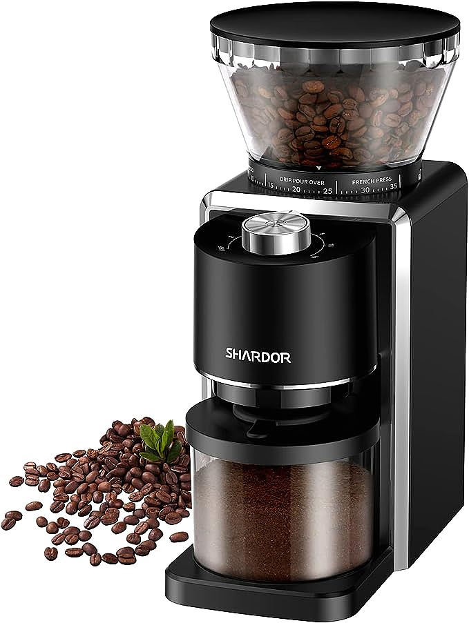 SHARDOR CG9406-UL2 Conical Burr Coffee Grinder - Excellent Grind Quality and Adjustability for Home Brewing