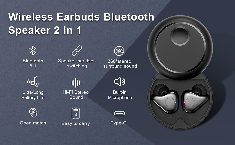  BJ B20 Bluetooth Speaker with Earbuds 2 in 1    