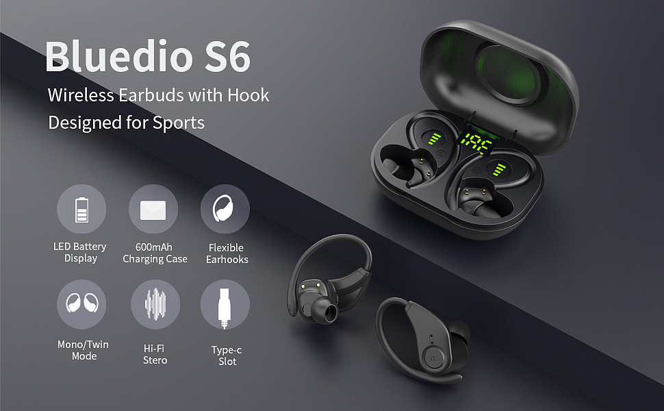  Bluedio S6 Sport Earhooks Earphones 