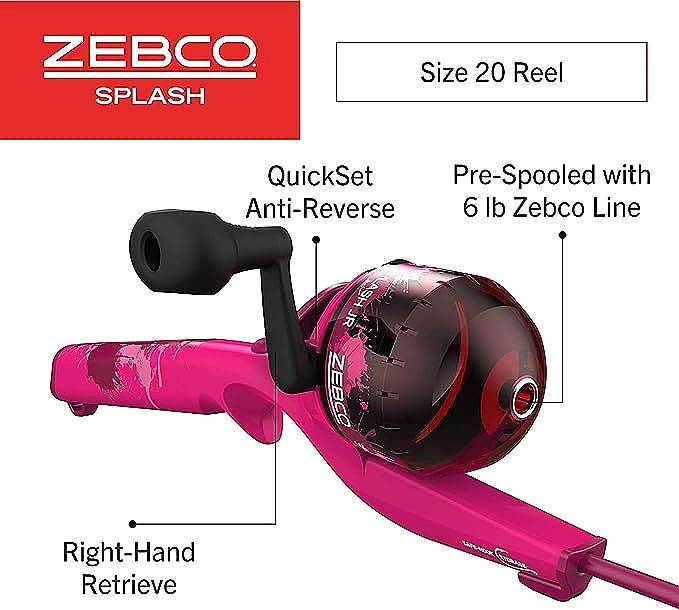  Zebco Splash Kids Spincast Reel and Fishing Rod Combo   