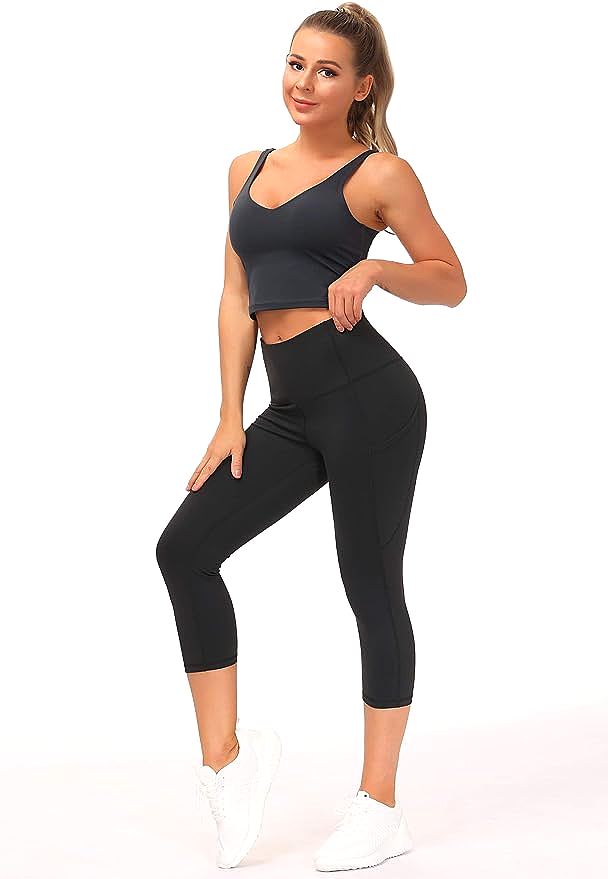  THE GYM PEOPLE Thick High Waist Yoga Pants with Pockets 