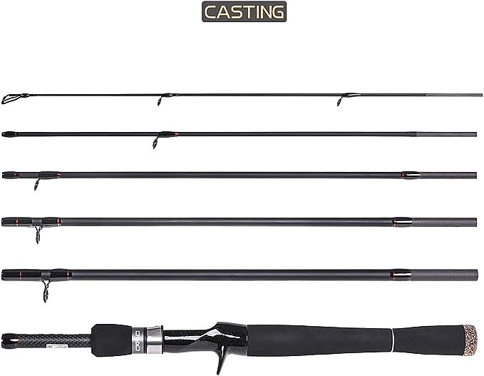  CAPACI Portable Travel Casting Spinning Bass Fishing Rods  