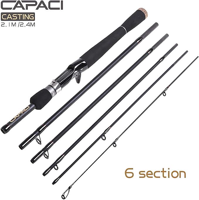  CAPACI Portable Travel Casting Spinning Bass Fishing Rods    