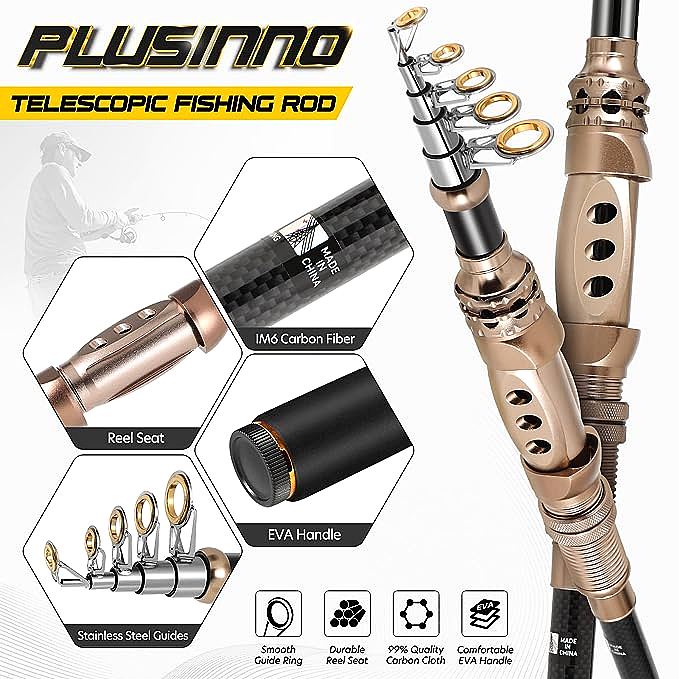  PLUSINNO PLFBO01-2PACK-FBA Fishing Rod and Reel Combos  