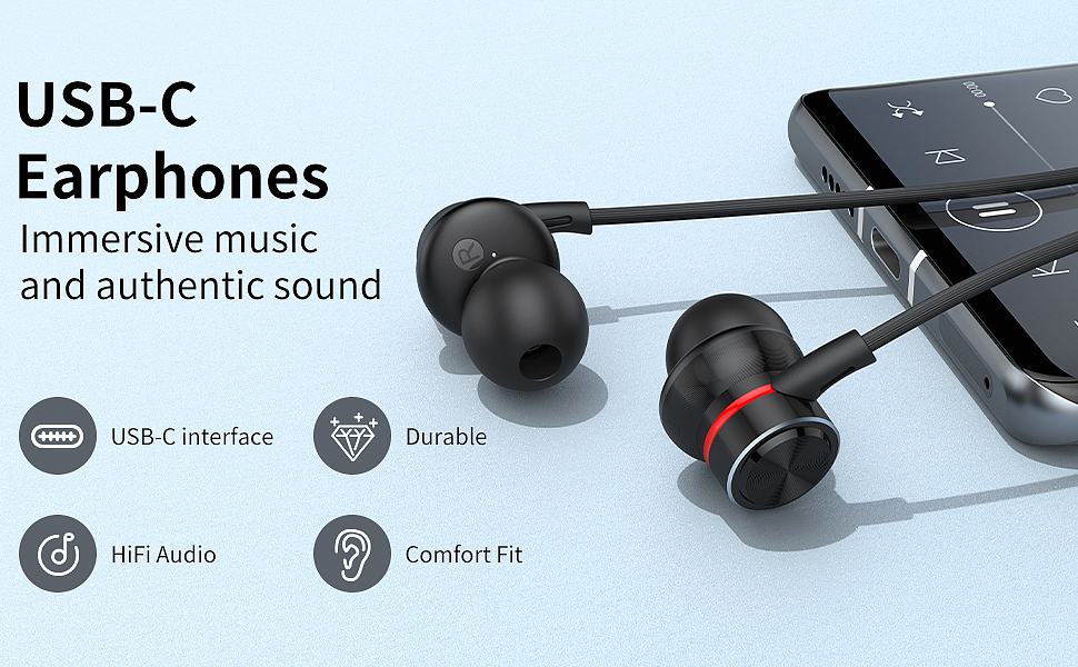  Unolyo U-14A USB-C Wired Earbuds    