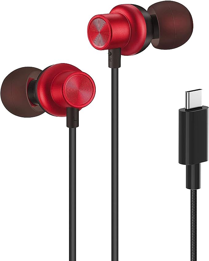 PALOVUE 6818CR USB Type C Headphones  - Stylish Magnetic Earbuds with Great Compatibility