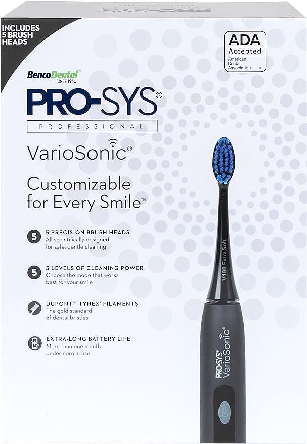 PRO-SYS VarioSonic Rechargeable Electric Toothbrush - Powerful Cleaning and Total Comfort for Sensitive Teeth