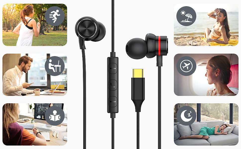  Unolyo U-14A USB-C Wired Earbuds     