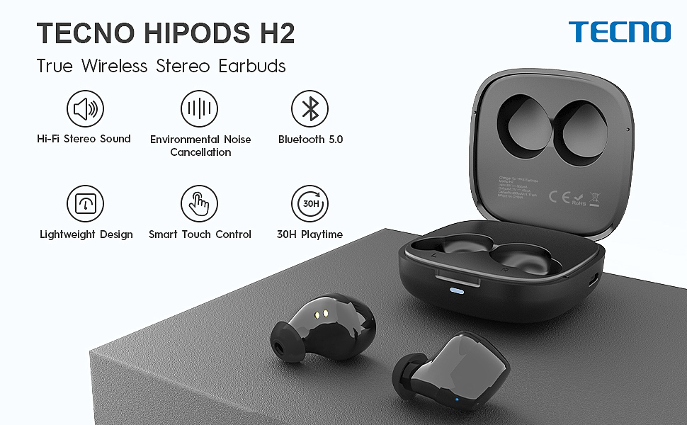  Tecno Hipods H2 True Wireless Earbuds 