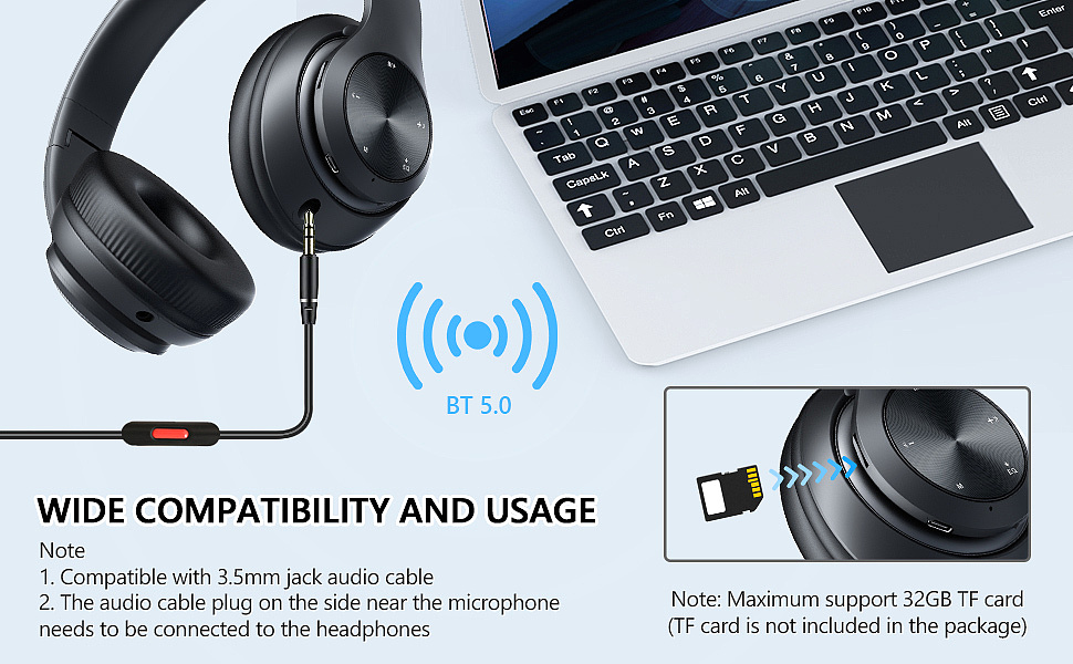 Tuitager 9S Wireless Bluetooth Headphones   