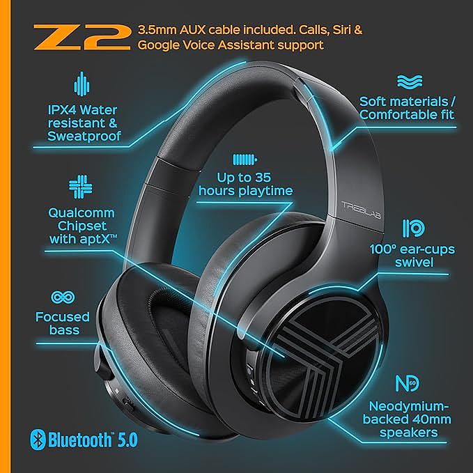  TREBLAB Z2 Bluetooth Headphones     