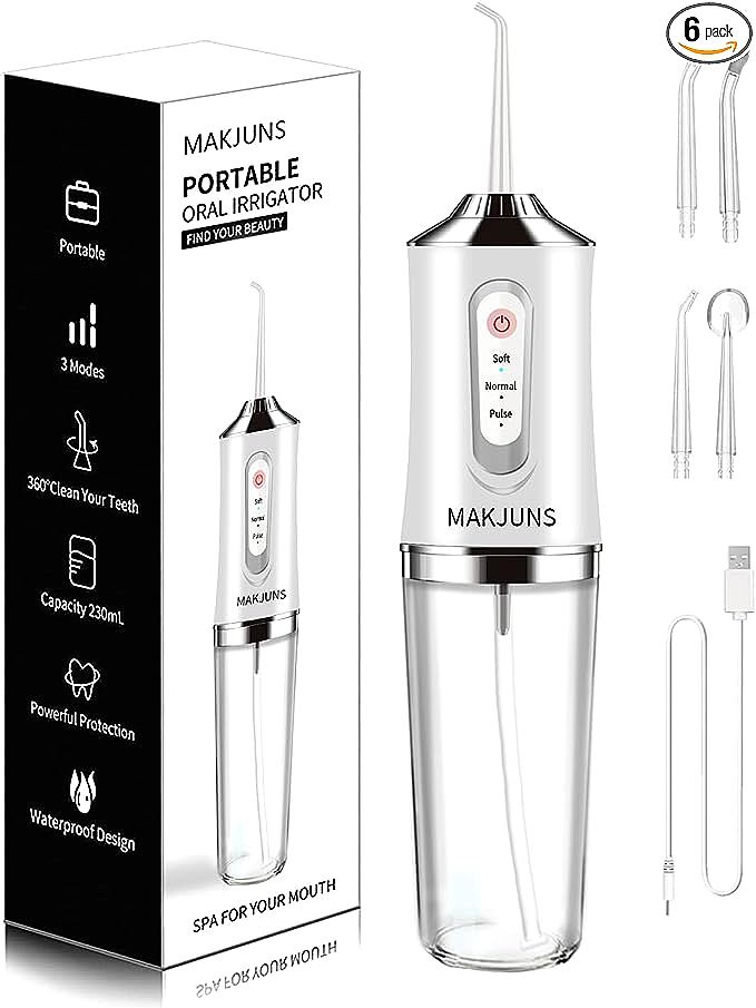 MAKJUNS MK-Snowy White Water Dental Flosser: Enjoy Comprehensive and Deep Cleaning with Ease