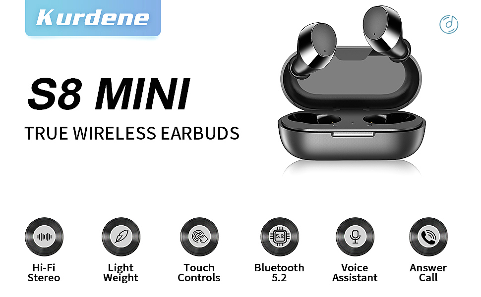  kurdene S8 Mini Wireless Earbuds 