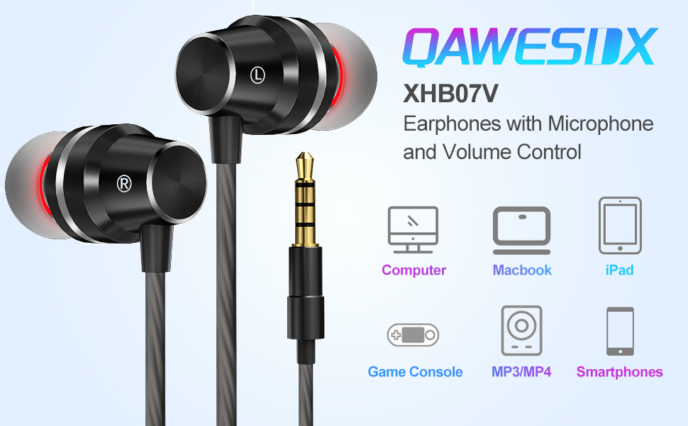  QAWESDX XHB07V Wired Earphones 