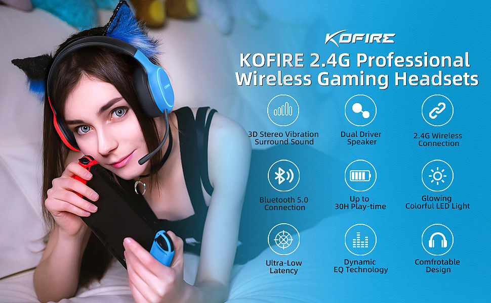  KOFIRE UT-01 Wireless Gaming Headset 