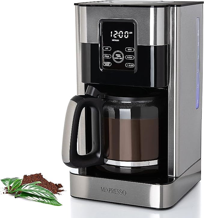 Mixpresso DCM-LCD/TS-12SS 12-Cup Coffee Maker: A Smart and Stylish 12-Cup Coffee Maker