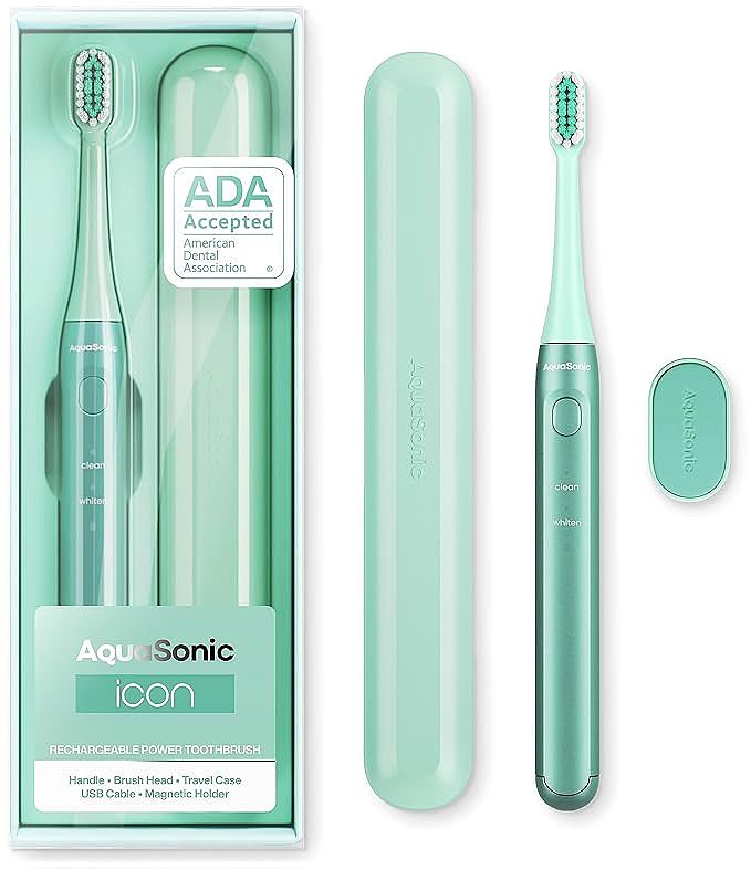 Aquasonic Icon ADA-Accepted Rechargeable Toothbrush: A Stylish and Convenient Choice for Healthy Teeth