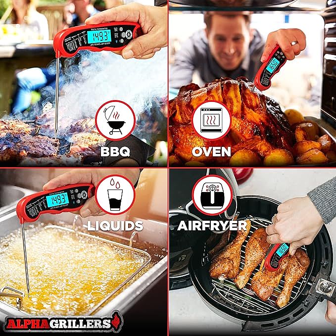  Alpha Grillers Vegena Instant Read Meat Thermometer for Grill and Cooking  