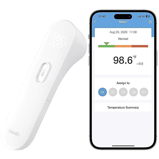 iHealth PT3SBT Smart Bluetooth Thermometer: The Go-To Smart Forehead Thermometer for Lightning-Fast Temperature Readings