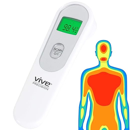 Vive D325807 Forehead Thermometer - Fast and Accurate Non-Contact Temperature Reader