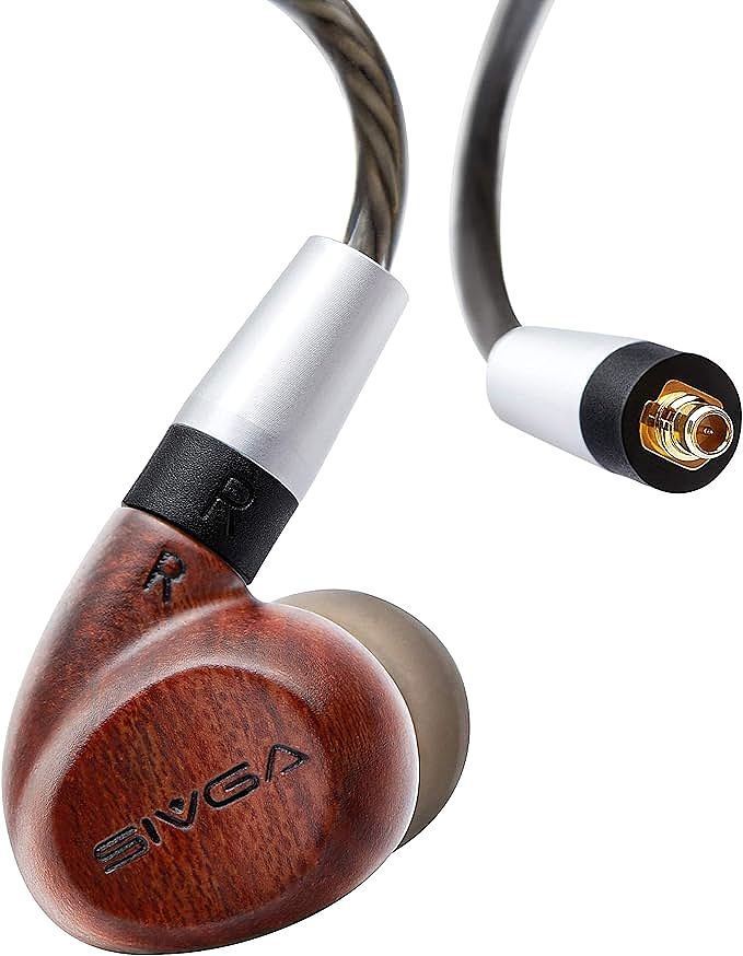  SIVGA SW001 High-Definition Wooden Wired in-Ear Monitor Earphones  